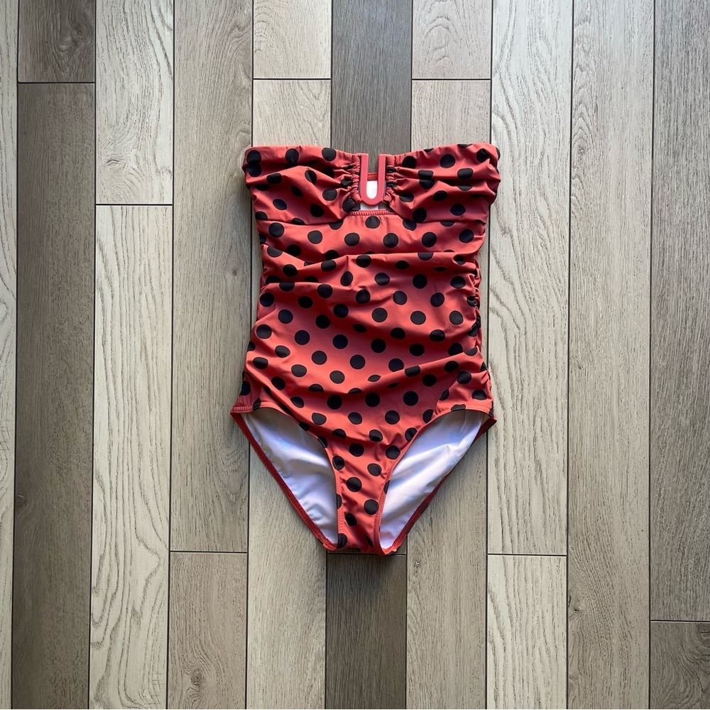 Zimmermann Red Polka Dot One-Piece Swimsuit